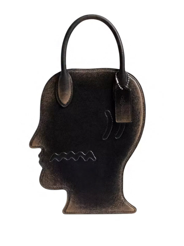 Coach x Brain Dead Logohead Bag In Loved Leather Black Brown