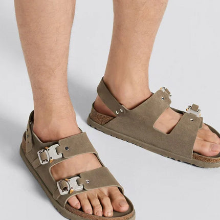 Dior by Birkenstock Sandale Milano Khaki Nubuck Calfskin