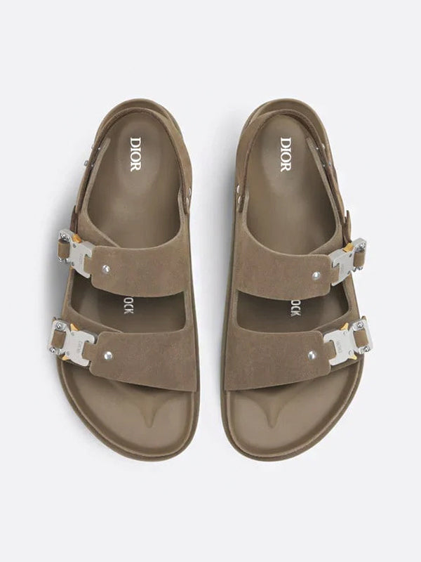 Dior by Birkenstock Sandale Milano Khaki Nubuck Calfskin