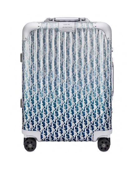Dior x RIMOWA 4-Wheel Cabin Suitcase Aluminium Dior Oblique Blue Gradient