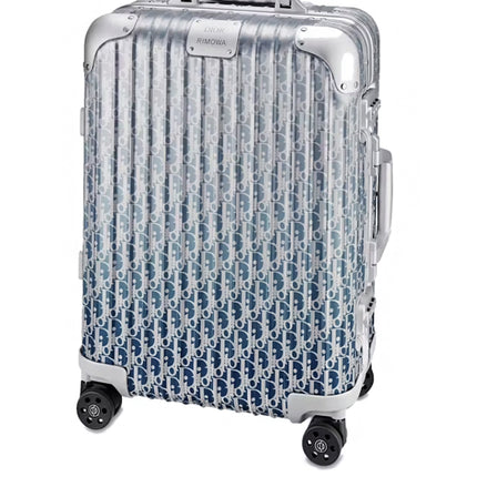 Dior x RIMOWA 4-Wheel Cabin Suitcase Aluminium Dior Oblique Blue Gradient