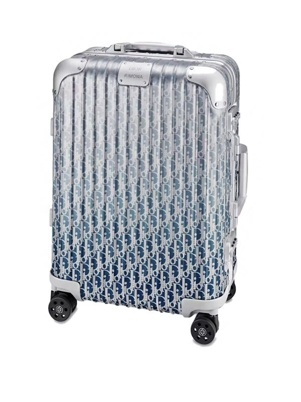Dior x RIMOWA 4-Wheel Cabin Suitcase Aluminium Dior Oblique Blue Gradient