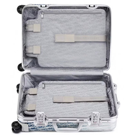 Dior x RIMOWA 4-Wheel Cabin Suitcase Aluminium Dior Oblique Blue Gradient
