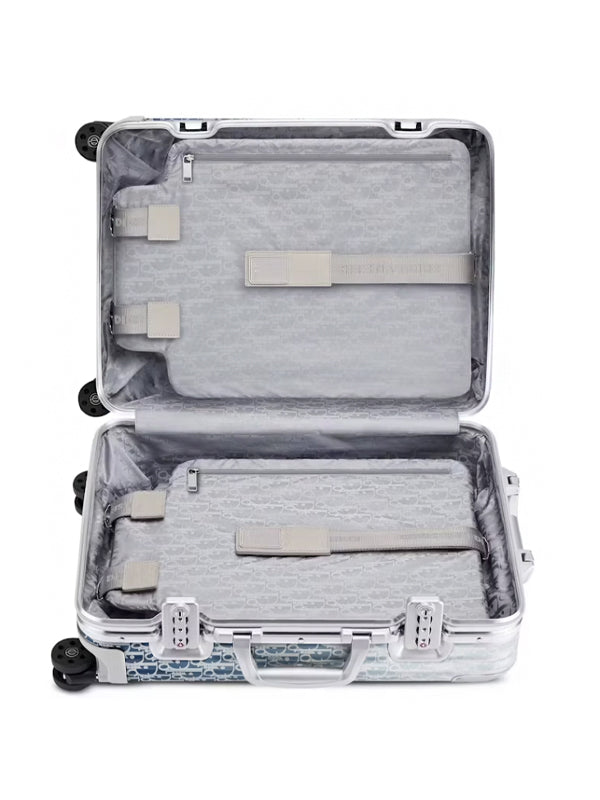 Dior x RIMOWA 4-Wheel Cabin Suitcase Aluminium Dior Oblique Blue Gradient