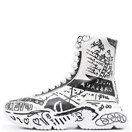 Dolce & Gabbana Daymaster Mid Top White Black Graffiti
