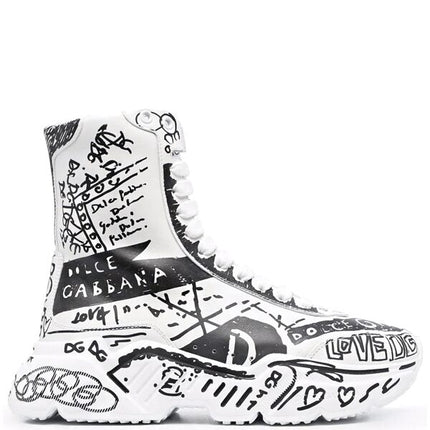 Dolce & Gabbana Daymaster Mid Top White Black Graffiti