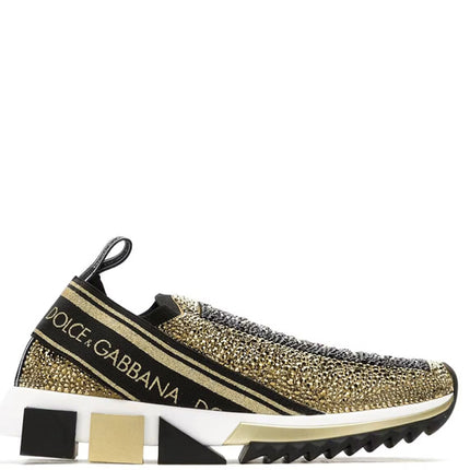 Dolce & Gabbana Sorrento Slip On Gold Crystal
