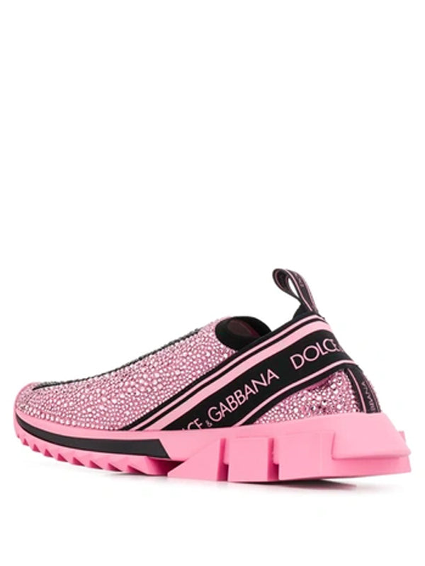 Dolce & Gabbana Sorrento Slip On Pink Crystal