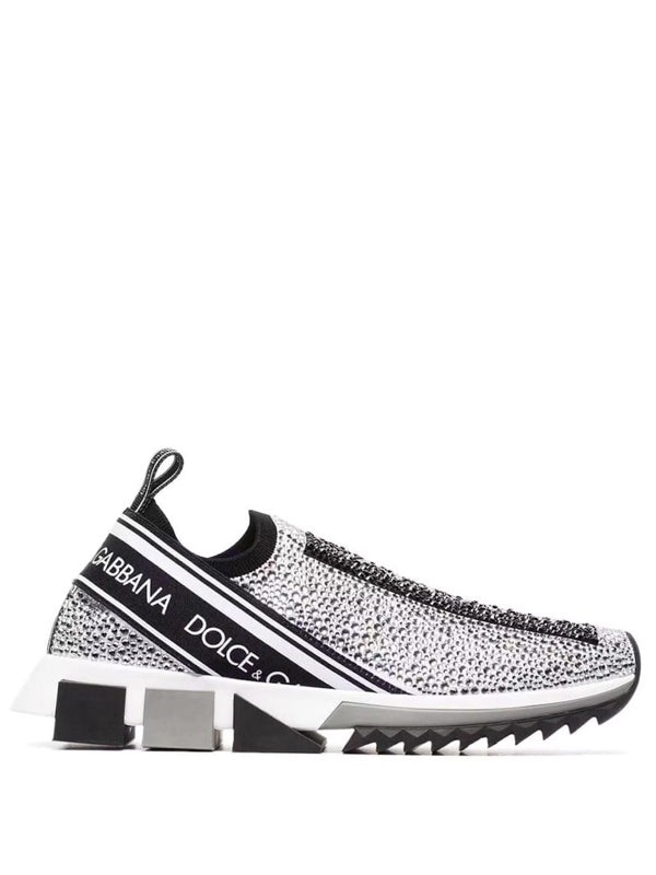Dolce & Gabbana Sorrento Slip On Silver Crystal