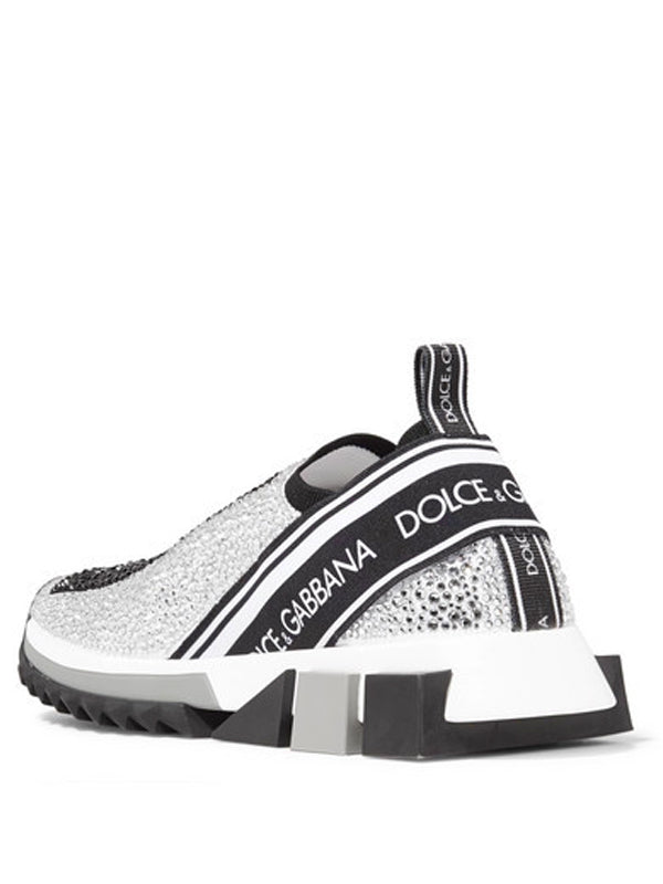Dolce & Gabbana Sorrento Slip On Silver Crystal