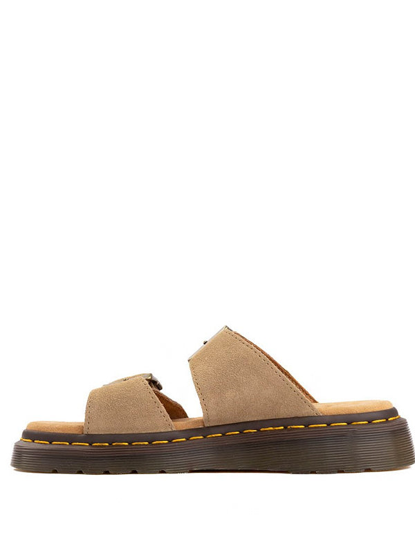 Dr. Martens Josef Suede Slide Sandals Savannah Tan Bronx Suede