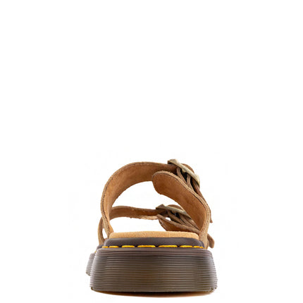 Dr. Martens Josef Suede Slide Sandals Savannah Tan Bronx Suede