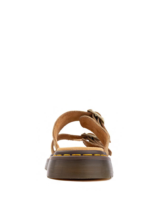 Dr. Martens Josef Suede Slide Sandals Savannah Tan Bronx Suede