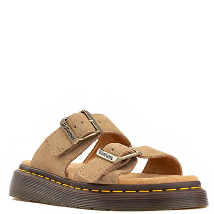 Dr. Martens Josef Suede Slide Sandals Savannah Tan Bronx Suede