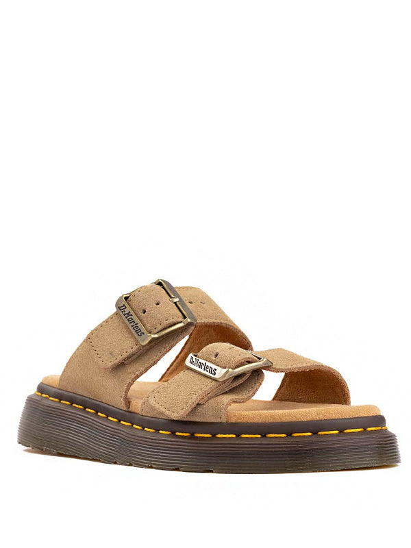 Dr. Martens Josef Suede Slide Sandals Savannah Tan Bronx Suede
