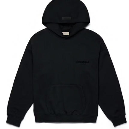 Fear of God Essentials Pullover Chest Logo Hoodie Stretch Limo Black
