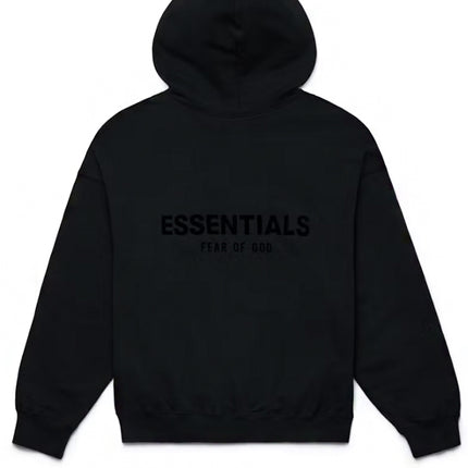 Fear of God Essentials Pullover Chest Logo Hoodie Stretch Limo Black