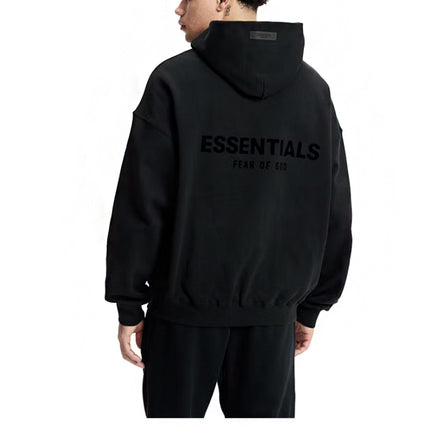 Fear of God Essentials Pullover Chest Logo Hoodie Stretch Limo Black