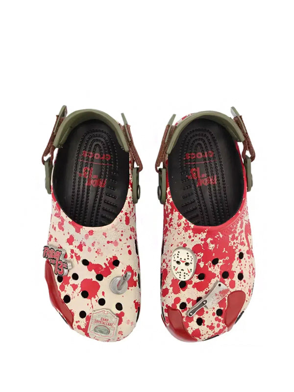 Friday The 13th x Crocs Classic Clog Horror Beige Red