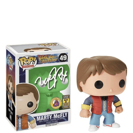 Funko Pop! Movies Back To The Future Marty McFly Plutonium Glow Signed By Michael J. Fox LE 200 Figure #49
