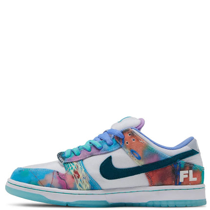 Futura Laboratories x Nike SB Dunk Low White and Geode Teal