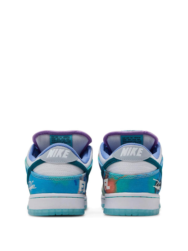 Futura Laboratories x Nike SB Dunk Low White and Geode Teal