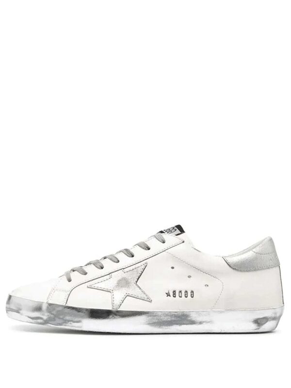 Golden Goose Super-Star White Silver Glitter