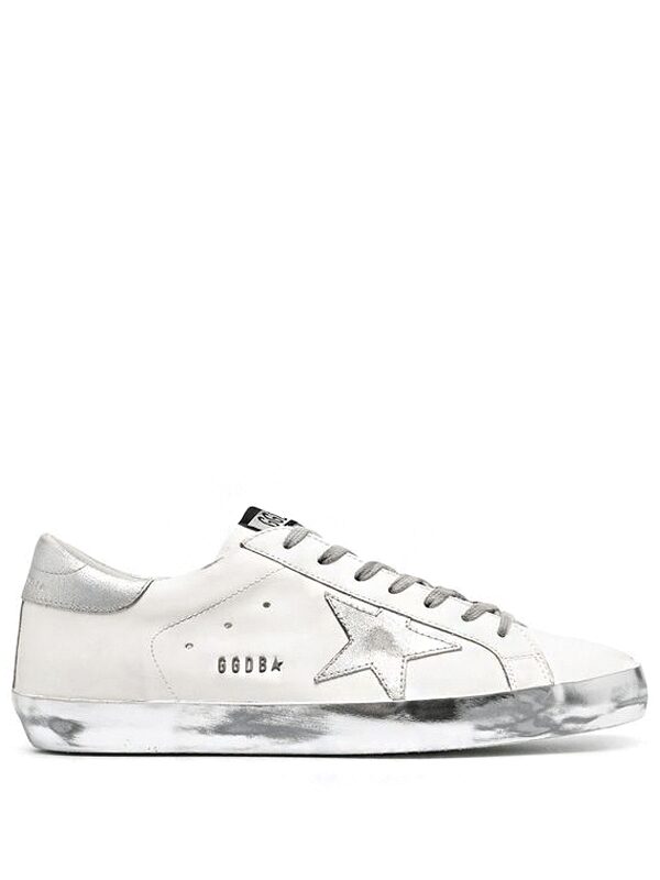 Golden Goose Super-Star White Silver Glitter