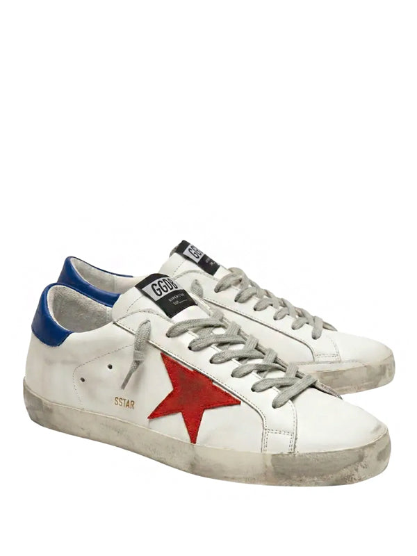 Golden Goose Superstar White Blue Red