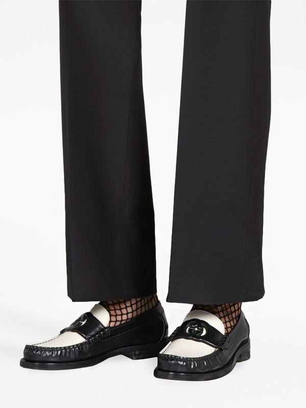 Gucci Interlocking G Loafers Black White