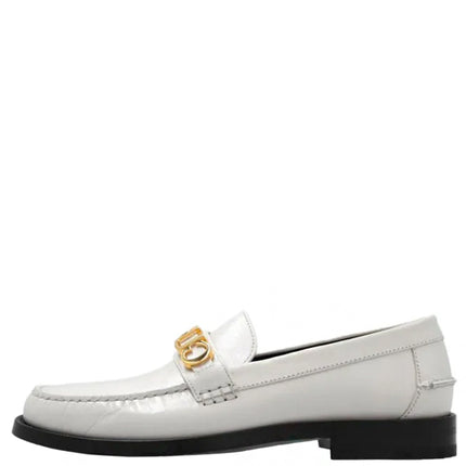 Gucci Logo Plaque Loafer White Leather