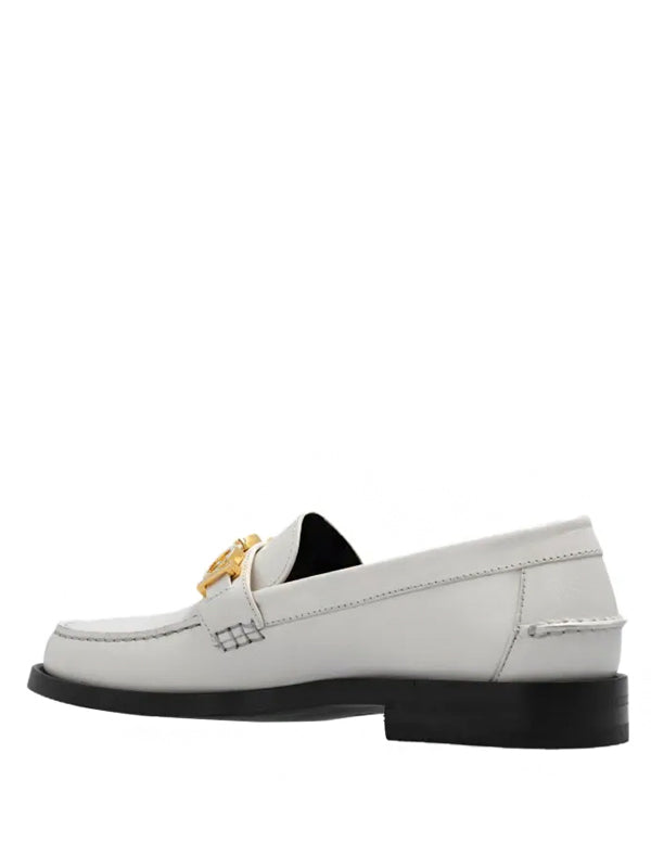 Gucci Logo Plaque Loafer White Leather