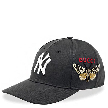 Gucci NY Yankees Embroidered Butterfly Baseball Cap Black