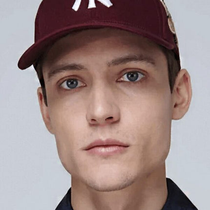 Gucci NY Yankees Embroidered Butterfly Baseball Cap Burgundy