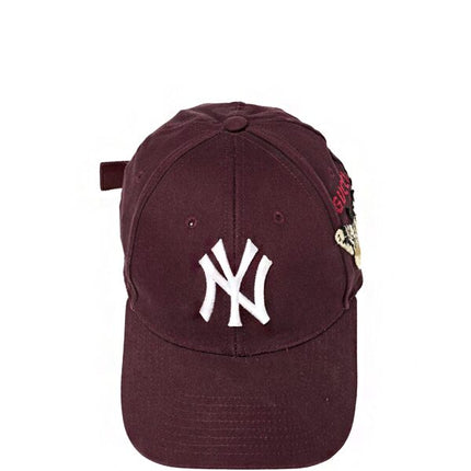 Gucci NY Yankees Embroidered Butterfly Baseball Cap Burgundy