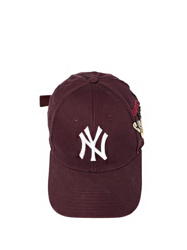 Gucci NY Yankees Embroidered Butterfly Baseball Cap Burgundy