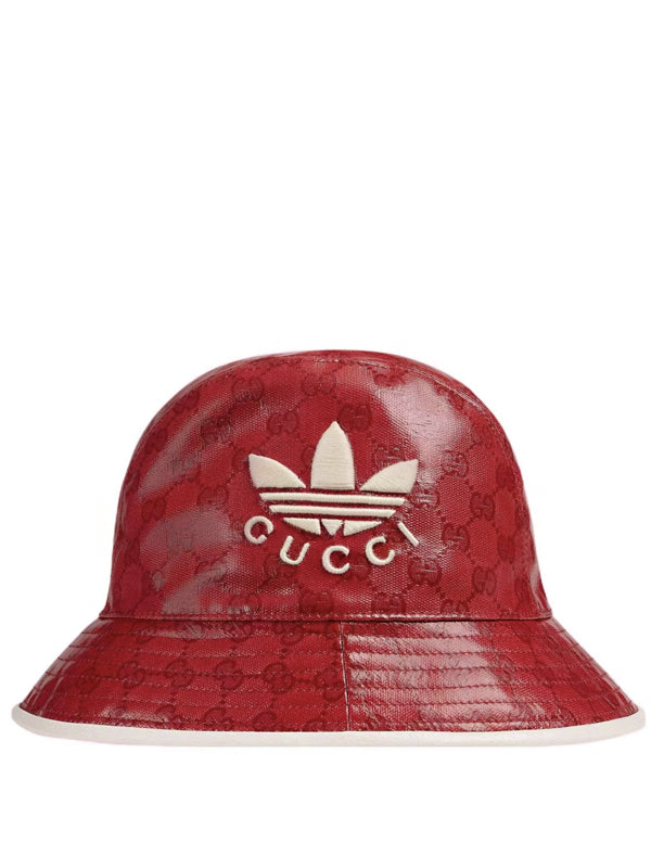 Gucci x Adidas GG Canvas Bucket Hat Red
