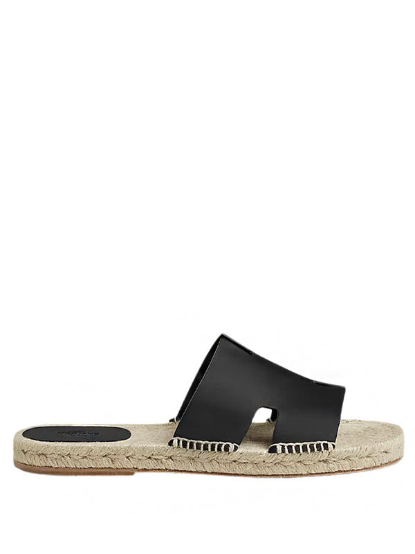 Hermes Antigua Espadrille Nior Calfskin Leather