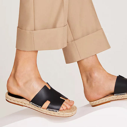Hermes Antigua Espadrille Nior Calfskin Leather