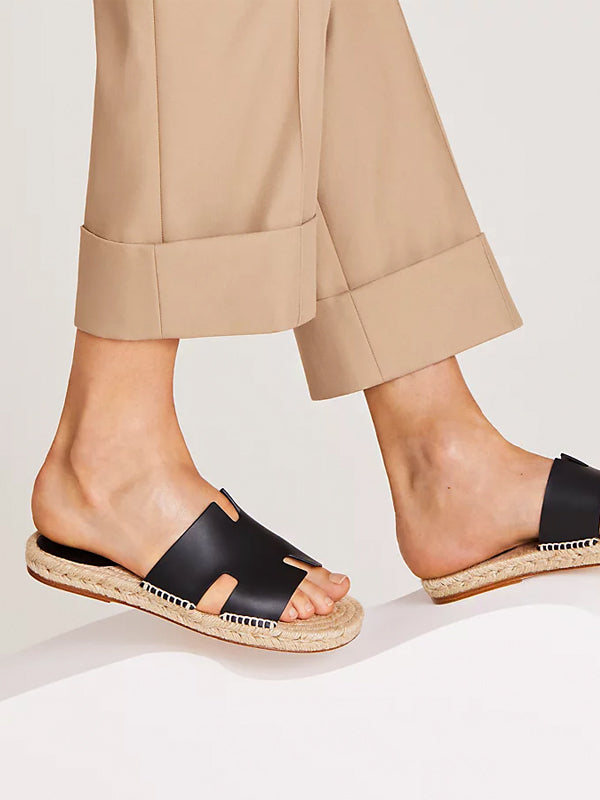 Hermes Antigua Espadrille Nior Calfskin Leather
