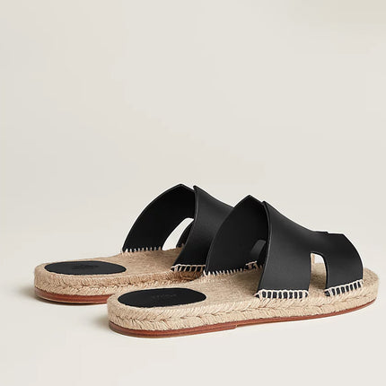 Hermes Antigua Espadrille Nior Calfskin Leather