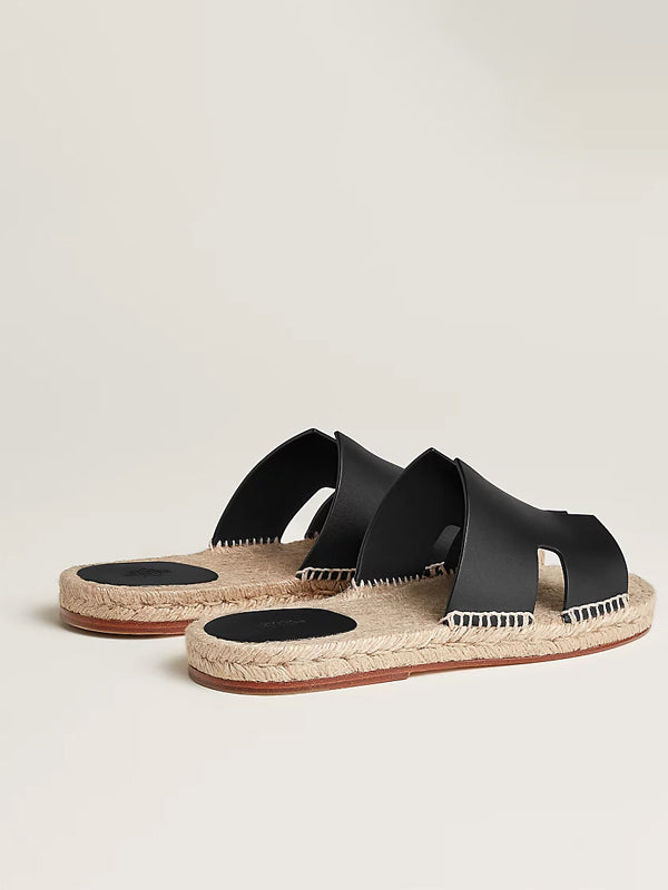 Hermes Antigua Espadrille Nior Calfskin Leather