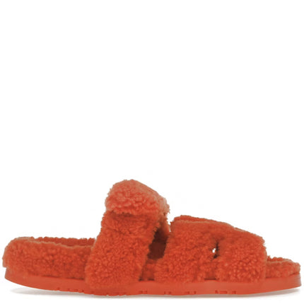 Hermes Chypre Sandal Orange Shearling