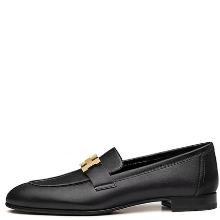 Hermes Paris Loafer Noir Goatskin Leather