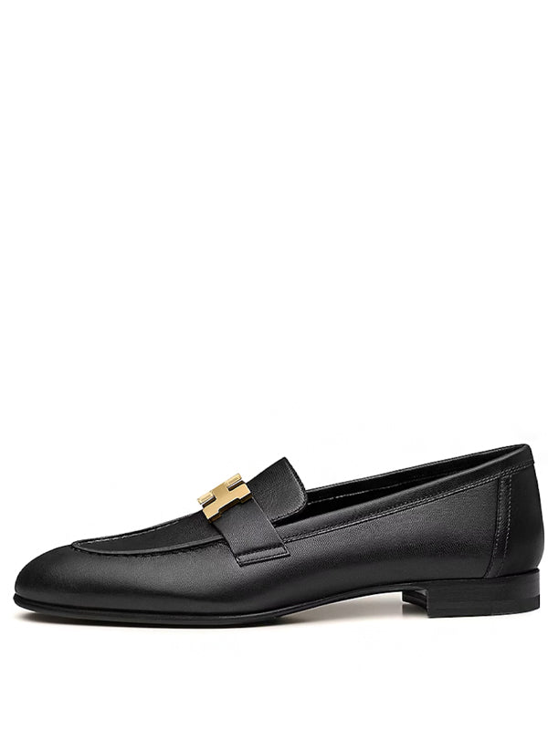 Hermes Paris Loafer Noir Goatskin Leather