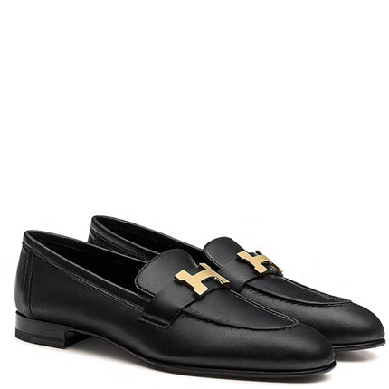 Hermes Paris Loafer Noir Goatskin Leather