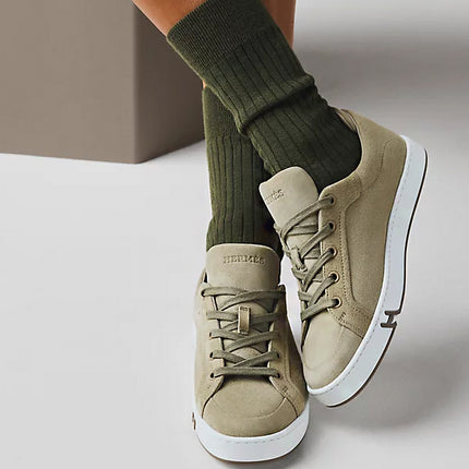 Hermès Tênis Kid Vert Mosaïque