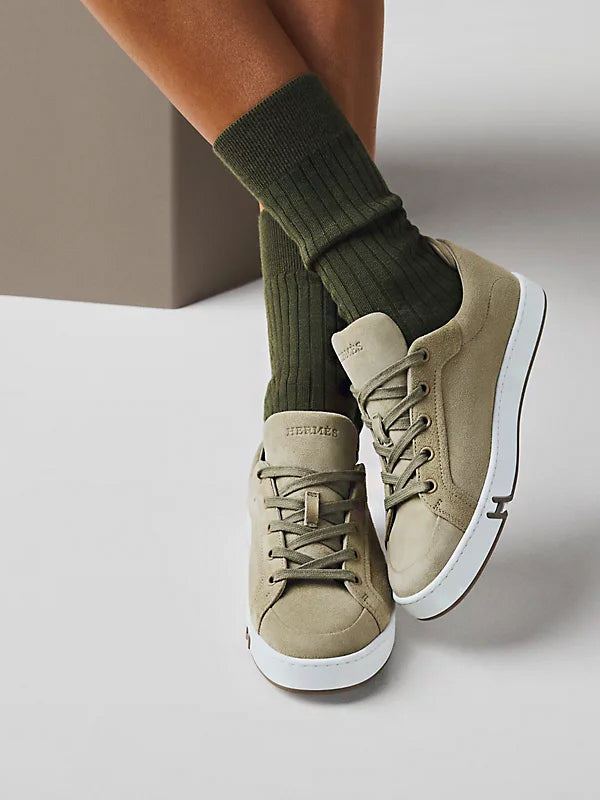 Hermès Tênis Kid Vert Mosaïque