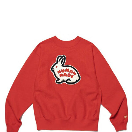 Human Made Rabbit Heavy Weight Crewneck Sweatshirt Red