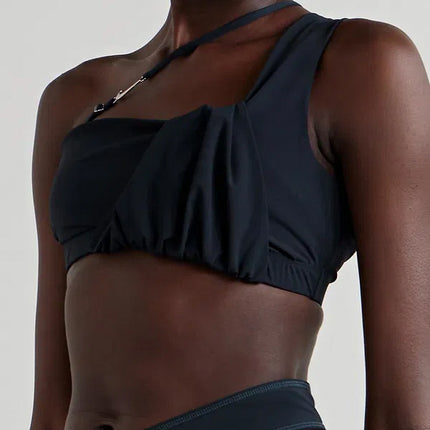 Jacquemus x Nike La Brassière Drapée Sports Bra Dark Obsidian